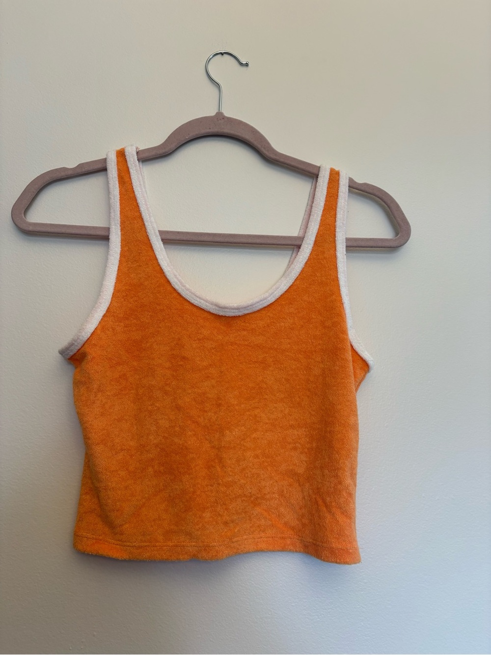 Hollister Orange Terry Crop Tank with White Trim